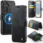AUTSPACE for Samsung Galaxy S26 FE A15 Case RFID Blocking Wallet Leather Magnetic Phone Cover
