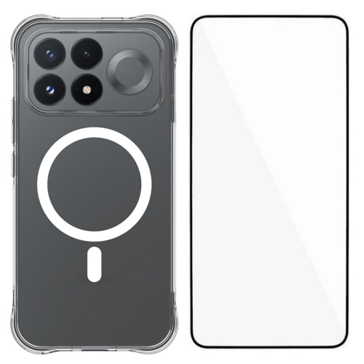 WANLONFENG for Xiaomi Redmi K100 Pro 5G (China) / Xiaomi Poco F9 Pro 5G WL2 Series 2.0mm Magnetic Case Clear TPU Phone Back Cover with Screen Film