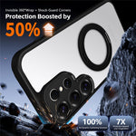 For Samsung Galaxy S26 Ultra Case Rotating Magnetic Kickstand Frosted Matte PC + TPU Shockproof Phone Cover