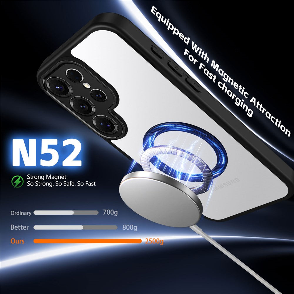 For Samsung Galaxy S26 Ultra Case Rotating Magnetic Kickstand Frosted Matte PC + TPU Shockproof Phone Cover