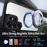 For Samsung Galaxy S26 Ultra Case Rotating Magnetic Kickstand Frosted Matte PC + TPU Shockproof Phone Cover