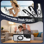For Samsung Galaxy S26 Ultra Case Rotating Magnetic Kickstand Frosted Matte PC + TPU Shockproof Phone Cover
