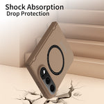 For iPhone Fold Magnetic Case with HD Tempered Glass Screen Protector PC Shockproof Phone Cover