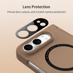 For iPhone Fold Magnetic Case with HD Tempered Glass Screen Protector PC Shockproof Phone Cover
