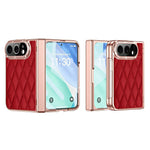 For iPhone Fold Case Rhinestone Decor Leather + PC Rhombus Phone Cover with Tempered Glass Film