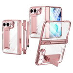 Til iPhone Fold Case Magnetisk Hængsel Galvaniseret PC Telefoncover med Skærmbeskyttelse / Stylus