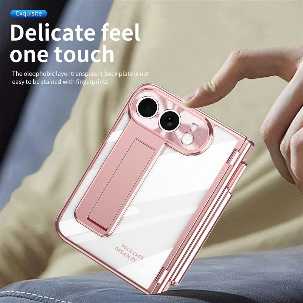 Til iPhone Fold Case Magnetisk Hængsel Galvaniseret PC Telefoncover med Skærmbeskyttelse / Stylus