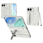 Til iPhone Fold Etui Stander Armbånd Telefoncover i Hård PC med Hærdet Glasfilm / Stylus