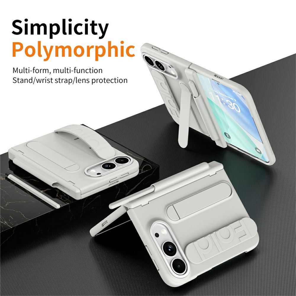 Til iPhone Fold Etui Stander Armbånd Telefoncover i Hård PC med Hærdet Glasfilm / Stylus