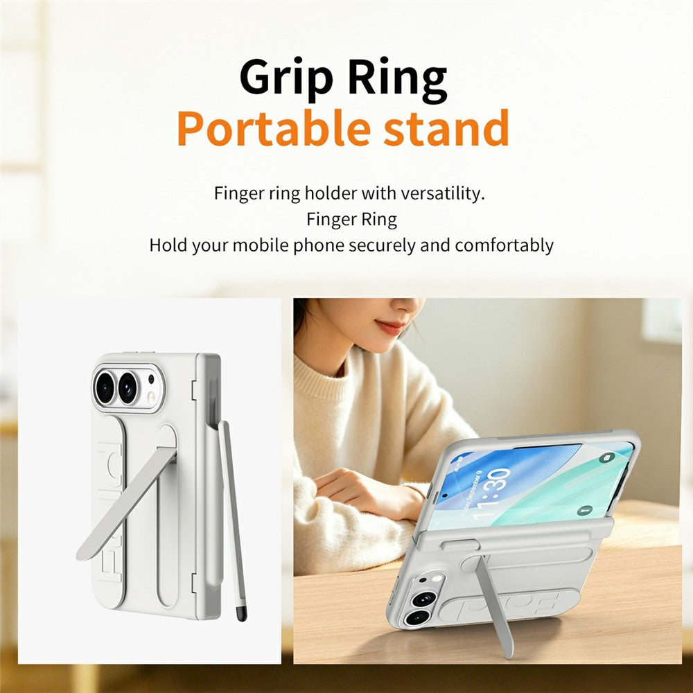 Til iPhone Fold Etui Stander Armbånd Telefoncover i Hård PC med Hærdet Glasfilm / Stylus