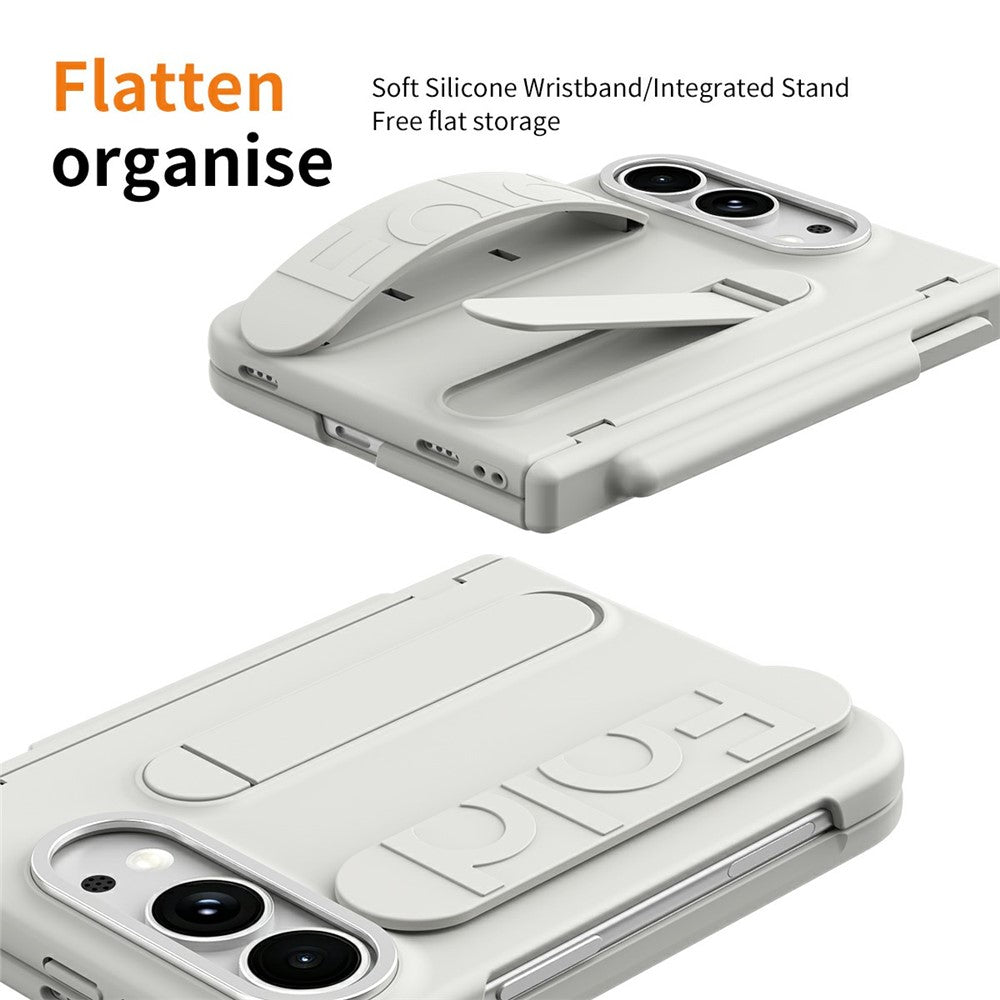 Til iPhone Fold Etui Stander Armbånd Telefoncover i Hård PC med Hærdet Glasfilm / Stylus