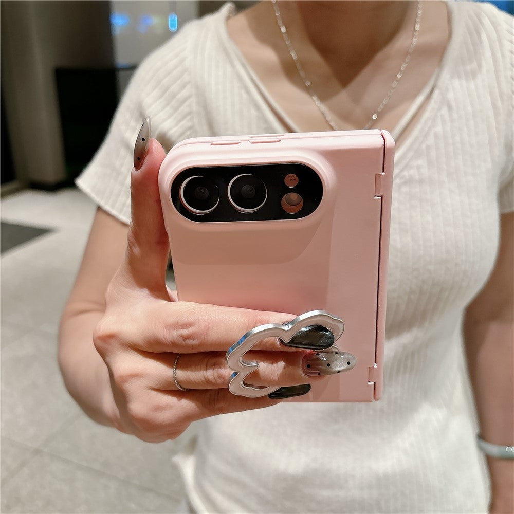 For iPhone Fold Case Heart Clover Kickstand PC Phone Cover with Screen Protector