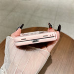 For iPhone Fold Case Heart Clover Kickstand PC Phone Cover with Screen Protector