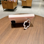 For iPhone Fold Case Heart Clover Kickstand PC Phone Cover with Screen Protector