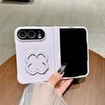 For iPhone Fold Case Heart Clover Kickstand PC Phone Cover with Screen Protector