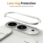 For iPhone Fold Case Kickstand Wristband PC Phone Cover with Tempered Glass Film