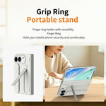 For iPhone Fold Case Kickstand Wristband PC Phone Cover with Tempered Glass Film