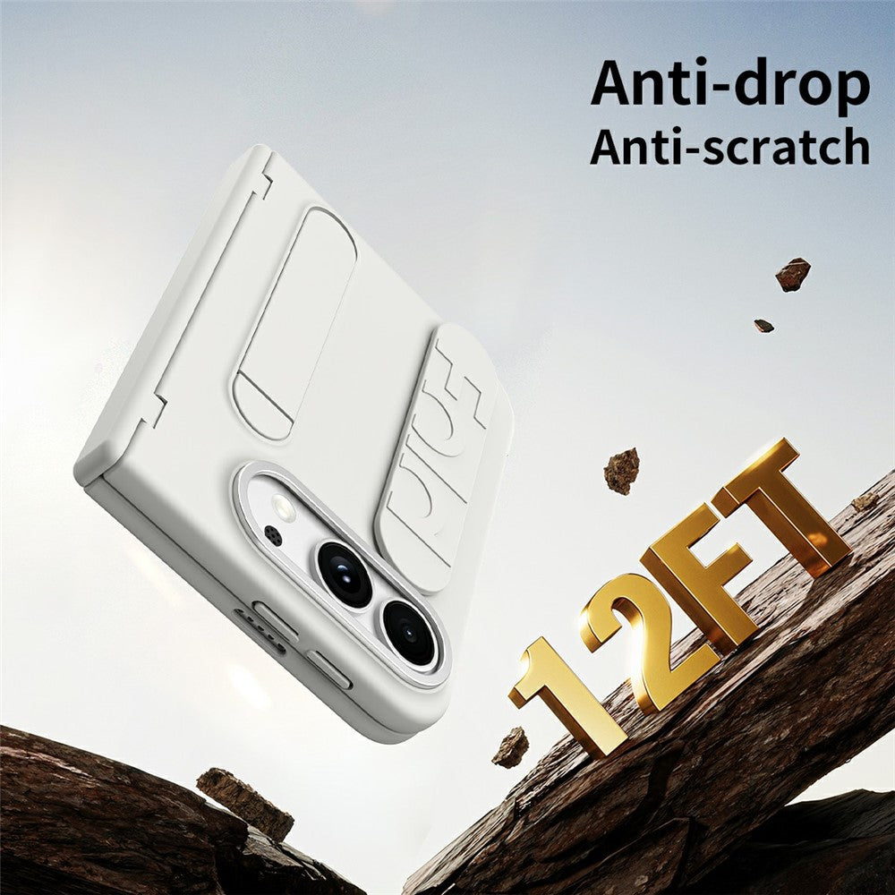 For iPhone Fold Case Kickstand Wristband PC Phone Cover with Tempered Glass Film