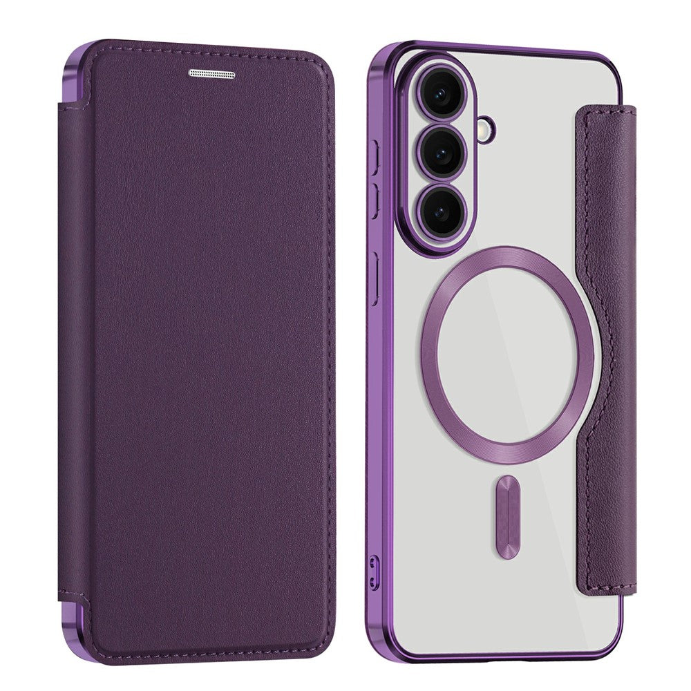 For Samsung Galaxy S26 FE Magnetic Case RFID Blocking Card Holder Leather Phone Cover with Lens Film