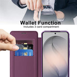 For Samsung Galaxy S26 FE Magnetic Case RFID Blocking Card Holder Leather Phone Cover with Lens Film
