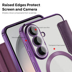 For Samsung Galaxy S26 FE Magnetic Case RFID Blocking Card Holder Leather Phone Cover with Lens Film