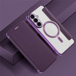 For Samsung Galaxy S26 FE Magnetic Case RFID Blocking Card Holder Leather Phone Cover with Lens Film