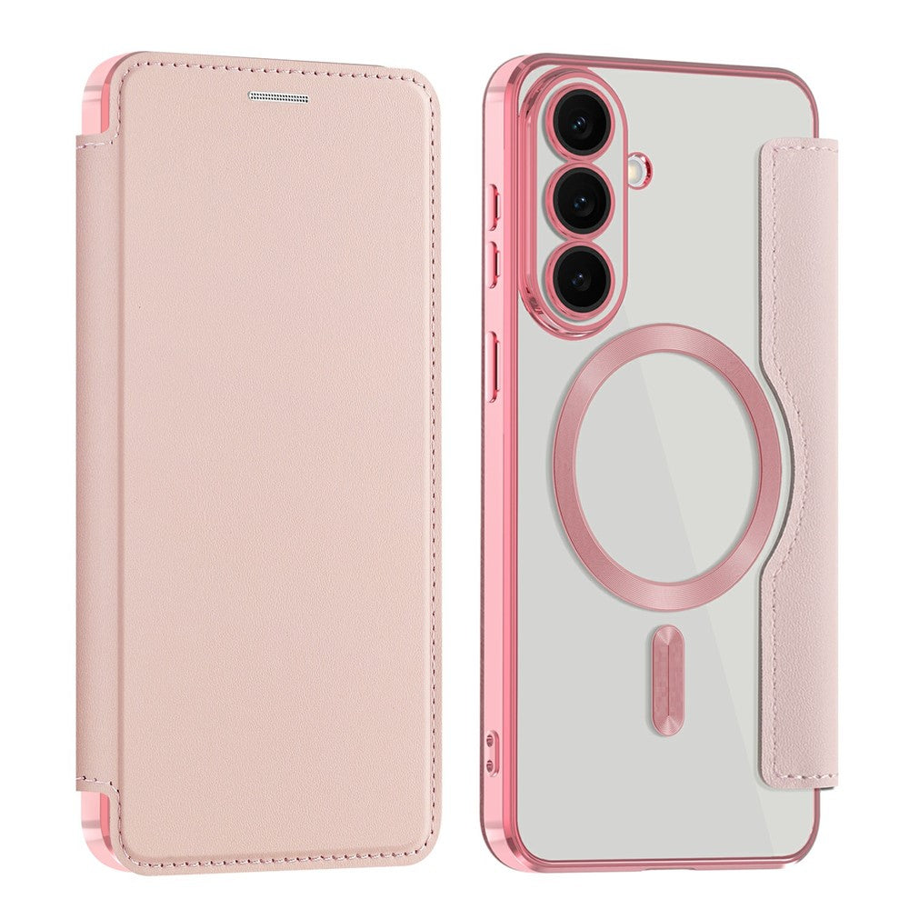 For Samsung Galaxy S26 FE Magnetic Case RFID Blocking Card Holder Leather Phone Cover with Lens Film