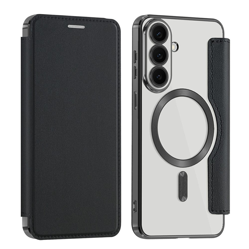 For Samsung Galaxy S26 FE Magnetic Case RFID Blocking Card Holder Leather Phone Cover with Lens Film