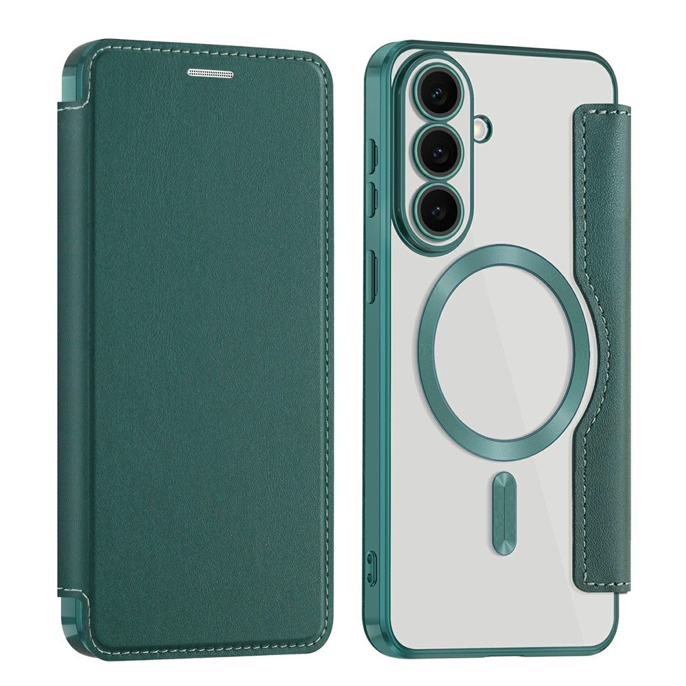 For Samsung Galaxy S26 FE Magnetic Case RFID Blocking Card Holder Leather Phone Cover with Lens Film
