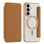 For Samsung Galaxy S26 FE Magnetic Case RFID Blocking Card Holder Leather Phone Cover with Lens Film