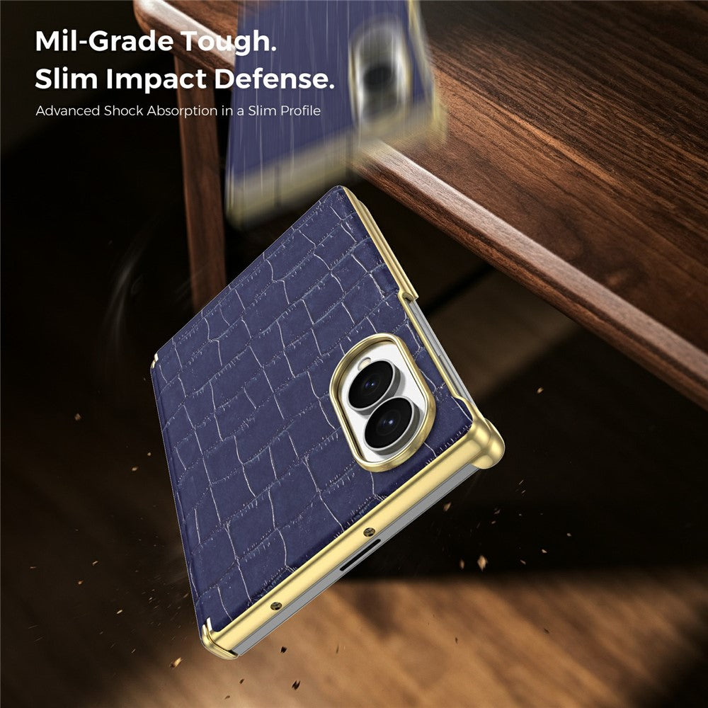Til Samsung Galaxy Z Fold8 Magnetisk Etui Dobbelt-hængsel Krokodillemønstret Læder Telefoncover