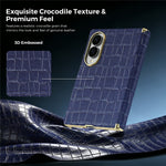 Til Samsung Galaxy Z Fold8 Magnetisk Etui Dobbelt-hængsel Krokodillemønstret Læder Telefoncover