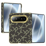 For Huawei Pura X Max Magnetic Case Pixelated Letter Pattern Leather + PC Hinge Protection Phone Cover