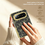 For Huawei Pura X Max Magnetic Case Pixelated Letter Pattern Leather + PC Hinge Protection Phone Cover