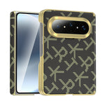 For Huawei Pura X Max Magnetic Case Pixelated Letter Pattern Leather + PC Hinge Protection Phone Cover