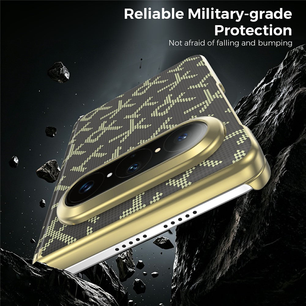 For Huawei Pura X Max Magnetic Case Pixelated Letter Pattern Leather + PC Hinge Protection Phone Cover