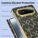 For Huawei Pura X Max Magnetic Case Pixelated Letter Pattern Leather + PC Hinge Protection Phone Cover