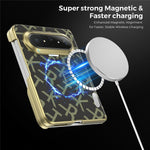 For Huawei Pura X Max Magnetic Case Pixelated Letter Pattern Leather + PC Hinge Protection Phone Cover