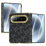 For Huawei Pura X Max Magnetic Case Pixelated Letter Pattern Leather + PC Hinge Protection Phone Cover