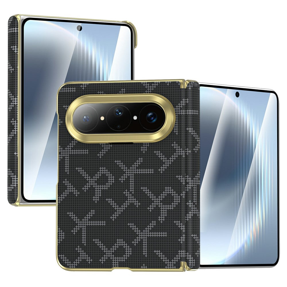 For Huawei Pura X Max Magnetic Case Pixelated Letter Pattern Leather + PC Hinge Protection Phone Cover