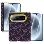 For Huawei Pura X Max Magnetic Case Pixelated Letter Pattern Leather + PC Hinge Protection Phone Cover