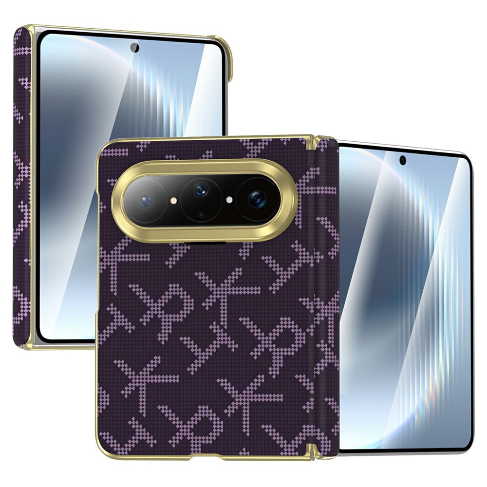 For Huawei Pura X Max Magnetic Case Pixelated Letter Pattern Leather + PC Hinge Protection Phone Cover