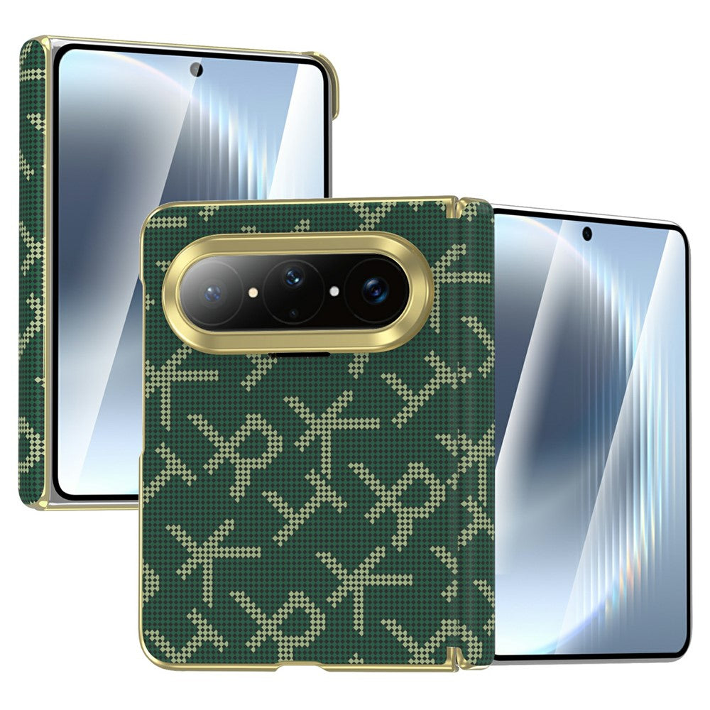 For Huawei Pura X Max Magnetic Case Pixelated Letter Pattern Leather + PC Hinge Protection Phone Cover