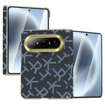 For Huawei Pura X Max Magnetic Case Pixelated Letter Pattern Leather + PC Hinge Protection Phone Cover