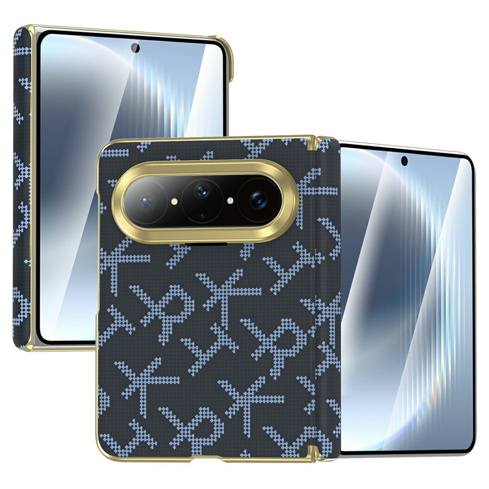 For Huawei Pura X Max Magnetic Case Pixelated Letter Pattern Leather + PC Hinge Protection Phone Cover