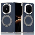 For Huawei Mate X7 Case Rotating Magnetic Kickstand Woven Fabric Texture Leather + PC Phone Cover