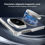 For Huawei Mate X7 Case Rotating Magnetic Kickstand Woven Fabric Texture Leather + PC Phone Cover