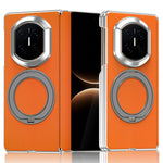 For Huawei Mate X7 Case Rotating Magnetic Kickstand Woven Fabric Texture Leather + PC Phone Cover
