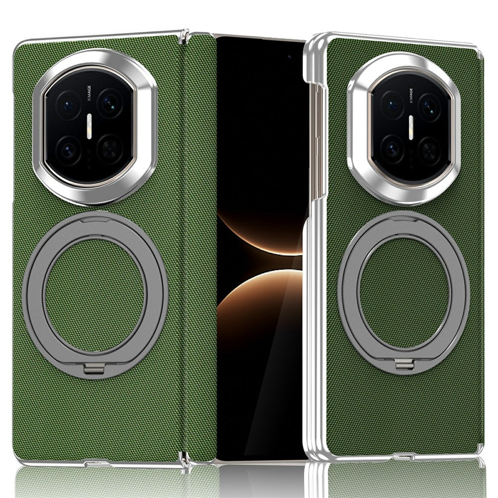For Huawei Mate X7 Case Rotating Magnetic Kickstand Woven Fabric Texture Leather + PC Phone Cover
