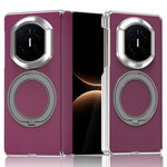 For Huawei Mate X7 Case Rotating Magnetic Kickstand Woven Fabric Texture Leather + PC Phone Cover
